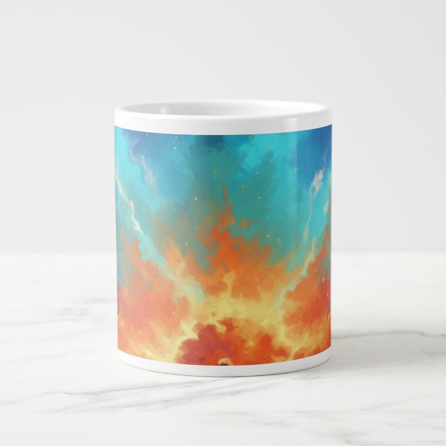 Cosmic Nebula Abstract Galaxy Space Art Giant Coffee Mug (Front)
