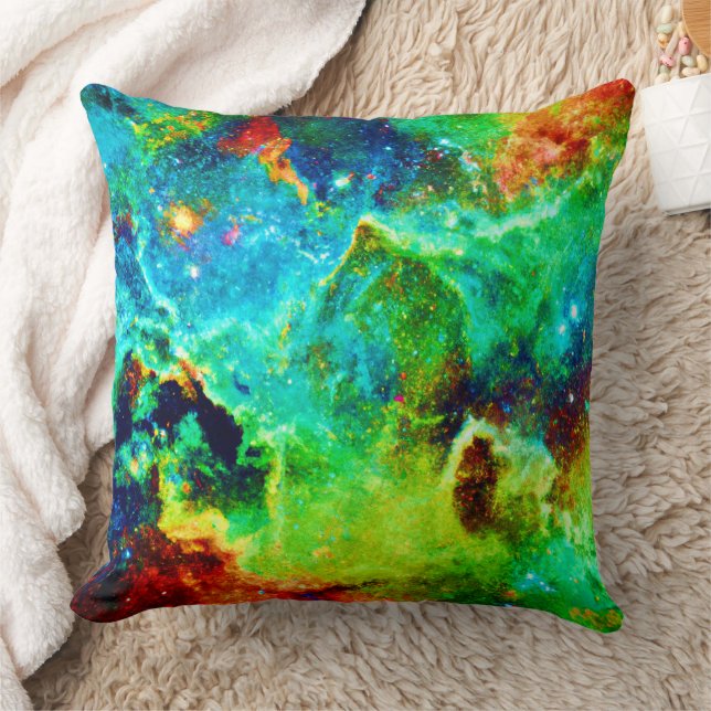Cosmic Nebula Cloud Art Throw Pillow (Blanket)