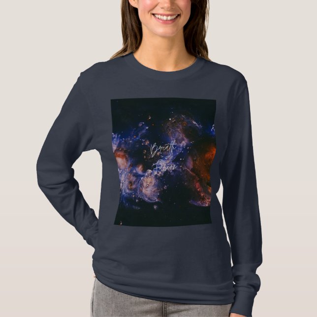 Cosmic Nebula Fusion Women’s Long Sleeve Graphic  T-Shirt (Front)