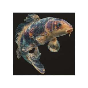 Cosmic Nebula Koi Wood Wall Art