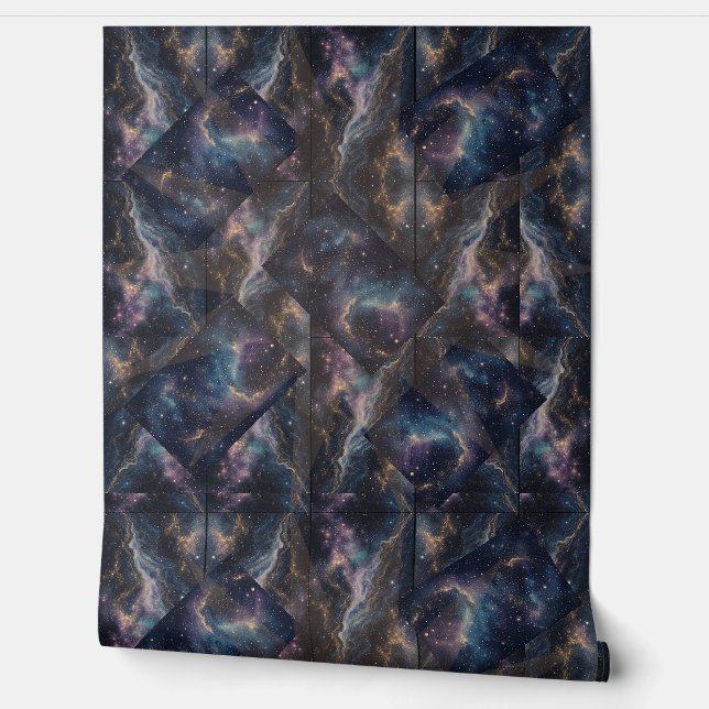 Cosmic Nebula Swirl 3D Wallpaper – Smooth Vinyl Wallpaper (Unrolling)