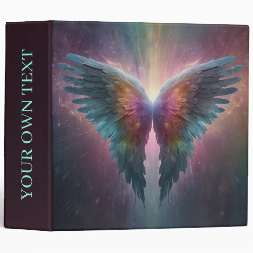 *~*Cosmic Neon Glowing Angel Wings AP78 3 Ring Binder