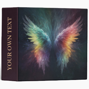 *~*Cosmic Neon Rainbow Angel Wings AP78 3 Ring Binder