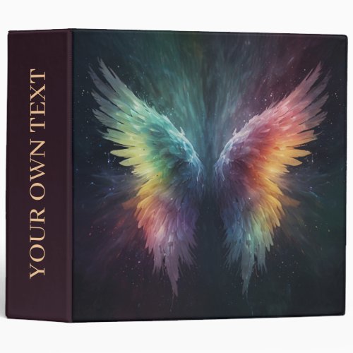 *~*Cosmic Neon Rainbow Angel Wings AP78 3 Ring Binder