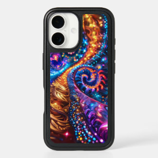 "Cosmic Neon Spiral – Vibrant Psychedelic Abstract iPhone 16 Case