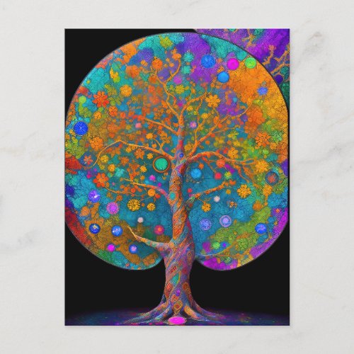 Cosmic New Age Tree of Life Postcard