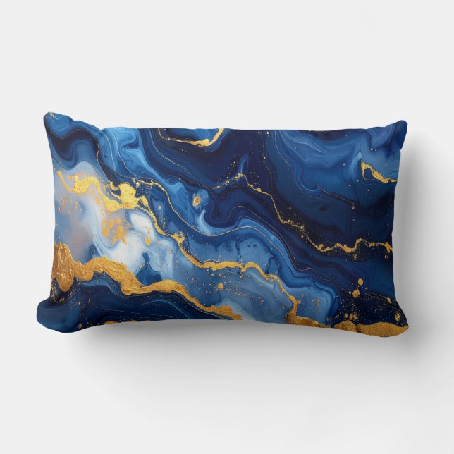 Cosmic Night Marble Abstract Cushion (Front)