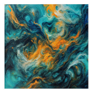 Cosmic Ocean Square – Colourful Abstract Acrylic Print
