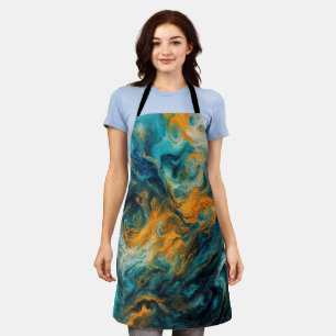 Cosmic Ocean Square – Colourful Abstract Apron