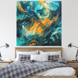 Cosmic Ocean Square – Colourful Abstract Canvas Print