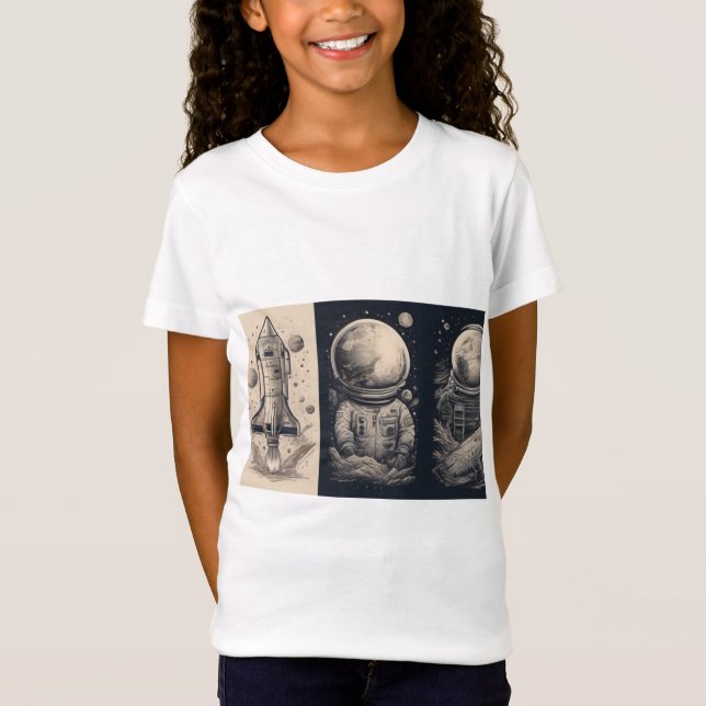 Cosmic Odyssey: Celestial Silhouettes tshart  T-Shirt (Front)