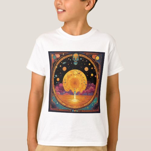 Cosmic Odyssey Tees Explore the Universe in Monoc T_Shirt