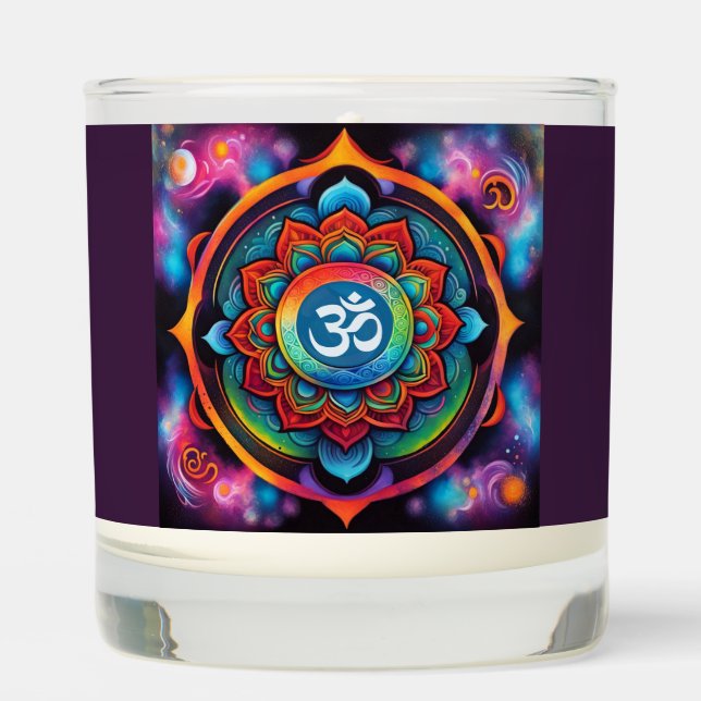 Cosmic Om Mandala  Scented Candle (Front)