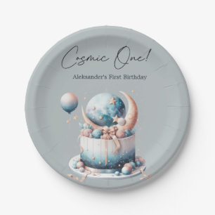 Cosmic One! Celestial 1st Boy Birthday Paper Plates