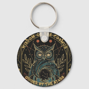 Cosmic Oracle Owl • Mystical Celestial  Keychain