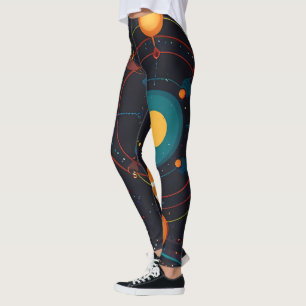 Cosmic Orbit Vibrant Solar System Leggings