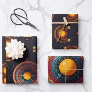 Cosmic Orbit Wrapping Paper Sheets