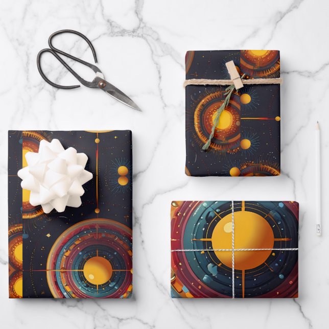 Cosmic Orbit Wrapping Paper Sheets (Front)
