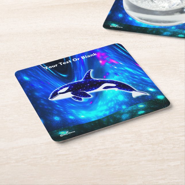 Cosmic Orca Square Paper Coaster (Angled)