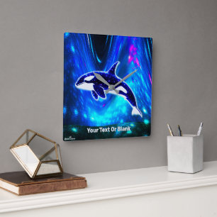 Cosmic Orca Square Wall Clock