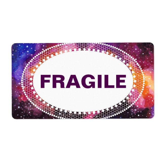 Cosmic Outer Space Moving Box Fragile Label (Front)