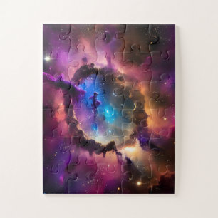 Cosmic outer space nebula clouds in fun landscape jigsaw puzzle