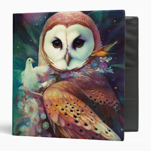 Cosmic Owl Fantasy Art 3 Ring Binder
