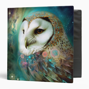 Cosmic Owl Fantasy Art 3 Ring Binder