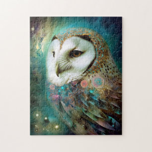 Cosmic Owl Fantasy Art Jigsaw Puzzle