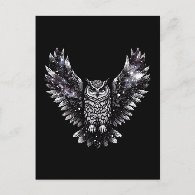 Cosmic Owl Majesty Postcard (Front)