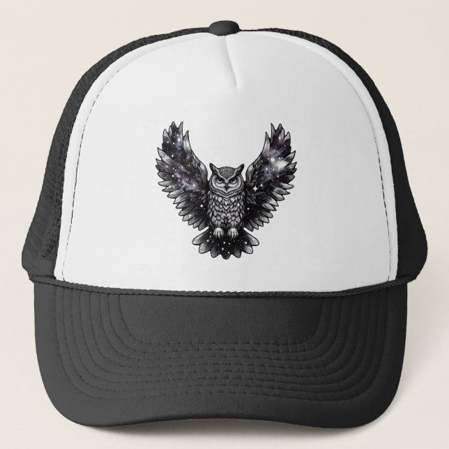 Cosmic Owl Majesty Trucker Hat (Front)