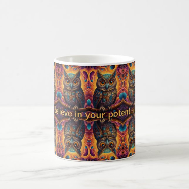 Cosmic Owl of Wisdom Coffee Mug (Center)