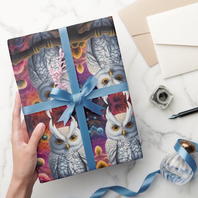 Cosmic Owl of Wisdom Wrapping Paper (Gifting)