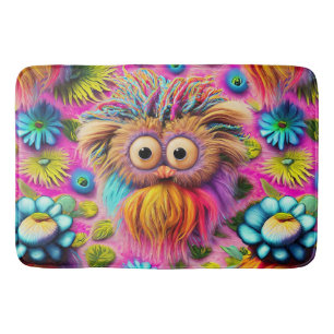 Cosmic Owl Trippy Hippie Psychedelic Original Bath Mat