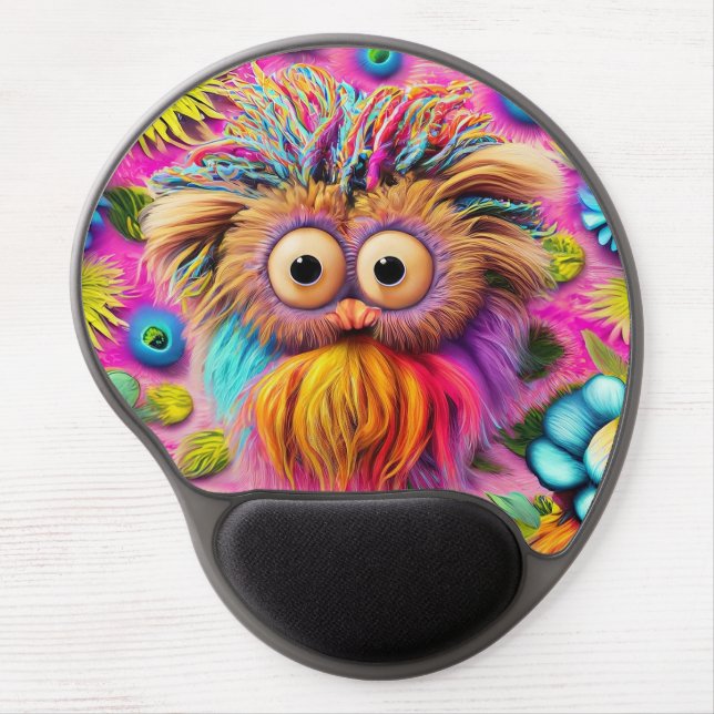 Cosmic Owl Trippy Hippie Psychedelic Original  Gel Mouse Pad (Front)