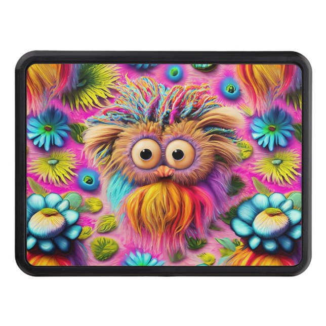 Cosmic Owl Trippy Hippie Psychedelic Original  Hitch Cover (Front)