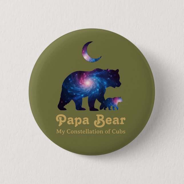 Cosmic Papa Bear & Cub Button (Front)