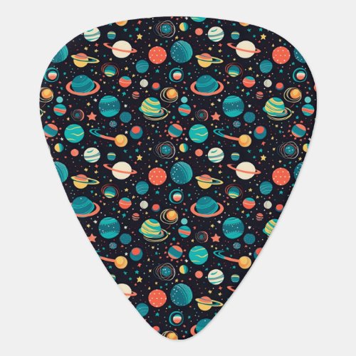 Cosmic Pattern Planets and Stars Guitar Pick