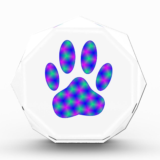 Cosmic Paw Print Acrylic Award (Front)