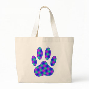 Cosmic Paw Print Large Tote Bag