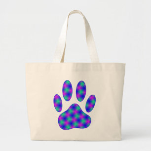 Cosmic Paw Print Large Tote Bag