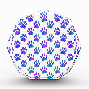 Cosmic Paw Print Pattern Acrylic Award