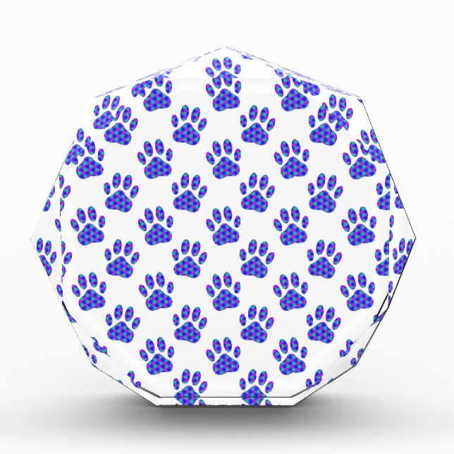 Cosmic Paw Print Pattern Acrylic Award (Front)