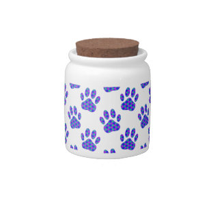 Cosmic Paw Print Pattern Candy Jar