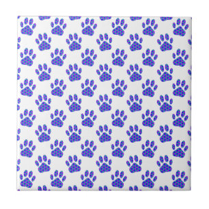 Cosmic Paw Print Pattern Ceramic Tile