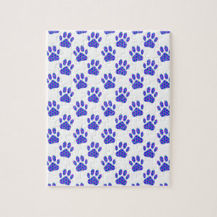 Cosmic Paw Print Pattern Jigsaw Puzzle