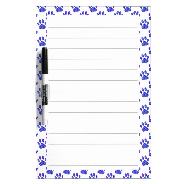 Cosmic Paw Print Pattern Lined Dry Erase Board (Front)