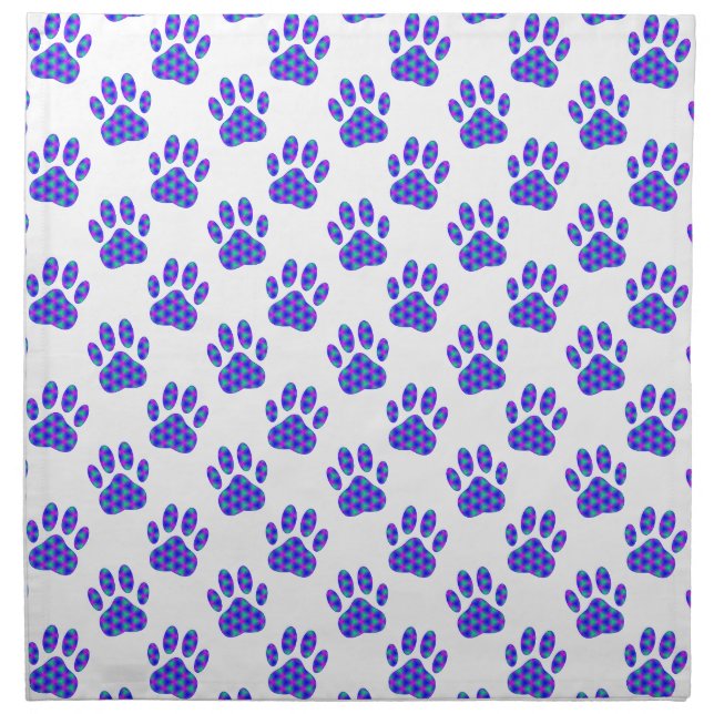 Cosmic Paw Print Pattern Napkin (Front)
