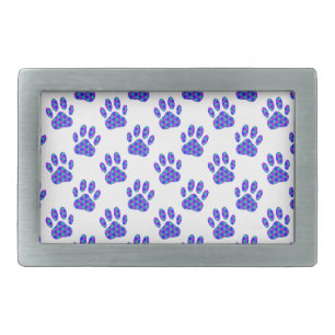 Cosmic Paw Print Pattern Rectangular Belt Buckle