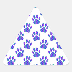 Cosmic Paw Print Pattern Triangle Sticker